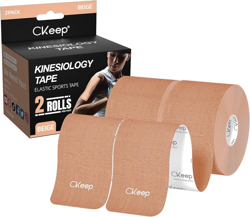 Uncut Kinesiology Tape(2 Rolls), Original Cotton Elastic Premium Athletic Tape,Latex Free Hypoall... | Amazon (US)