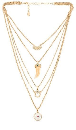 Western Layered Necklace in Brass | Revolve Clothing (Global)