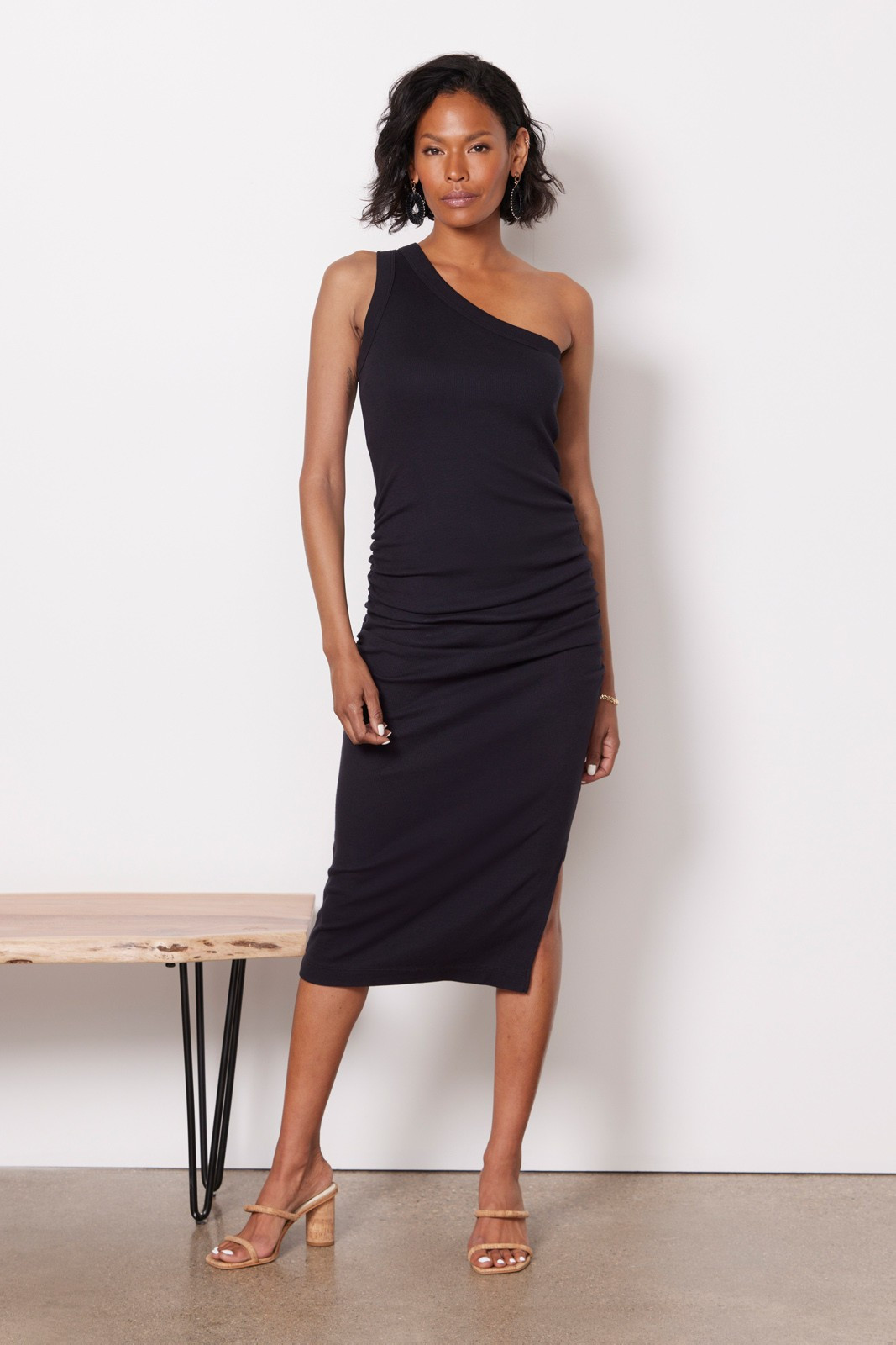 MICHAEL STARS One Shoulder Ultra Rib Dress | EVEREVE | Evereve