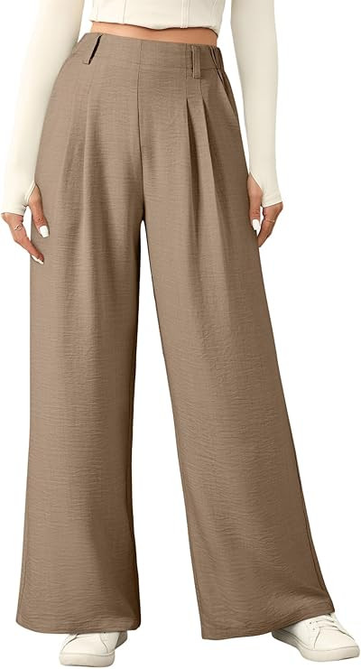 EVALESS Women's Wide Leg Pants High Waisted Business Work Casual Trousers 2026 Summer Comfy Palaz... | Amazon (US)