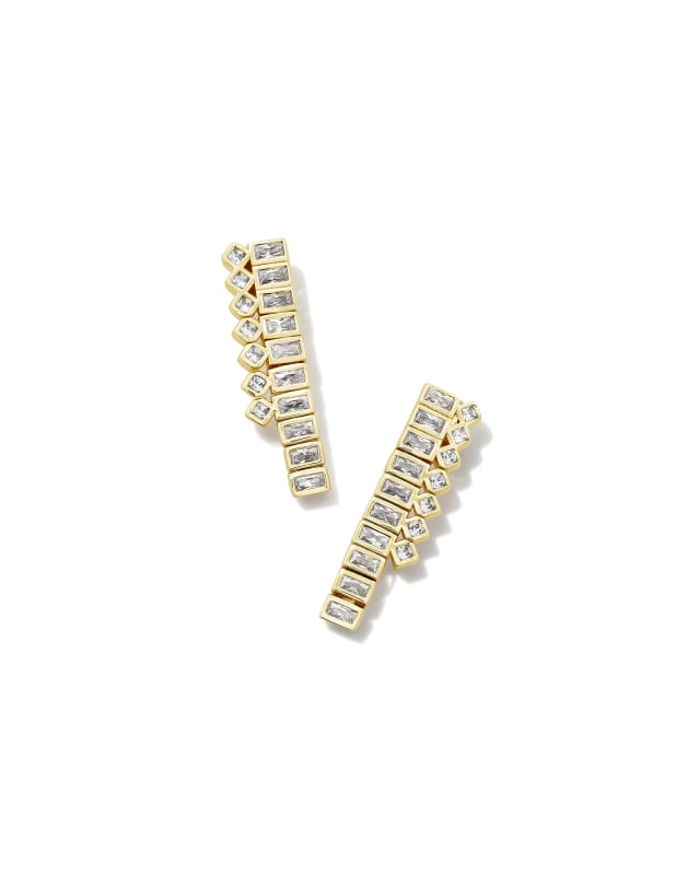 Gracie Gold Tennis Linear Earrings in White Crystal | Kendra Scott | Kendra Scott