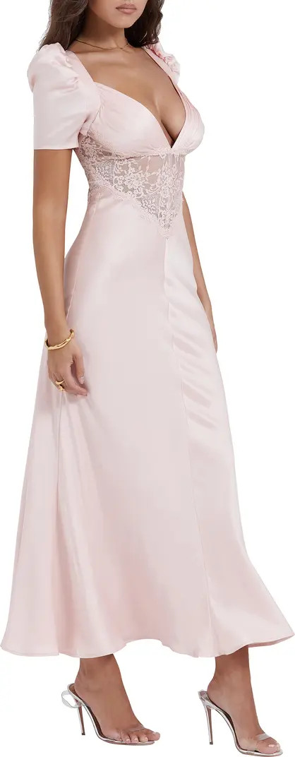 HOUSE OF CB Rafaela Lace Inset Silk Blend Cocktail Dress | Nordstrom | Nordstrom