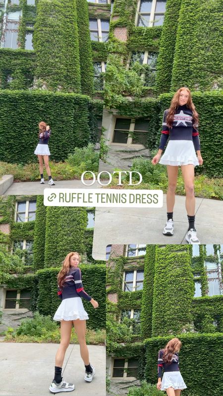 Fall style 
Ruffle tennis skirt 


#LTKfindsunder100 #LTKshoecrush #LTKfitness