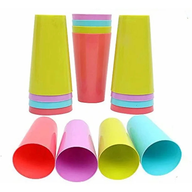 Artrylin Plastic Cup, 12 Pcs Reusable Drinkware Tumblers Stacking Water Glasses Cups(Rainbow Colo... | Walmart (US)