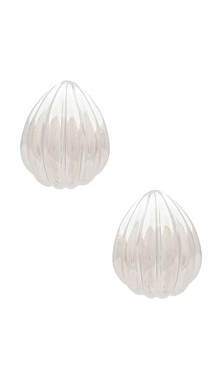 Shell Hoop Earrings in Silver | Revolve Clothing (Global)