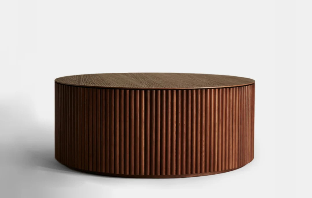 Flutted Wooden Coffee Table Mango Wood Coffee Table Wood Center Table Home Decor - Etsy | Etsy (US)