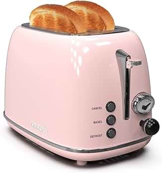 Toaster 2 slice,Retro Stainless Steel Toaster with 6 Settings, 1.5 In Extra Wide Slots, Bagel/Def... | Amazon (US)