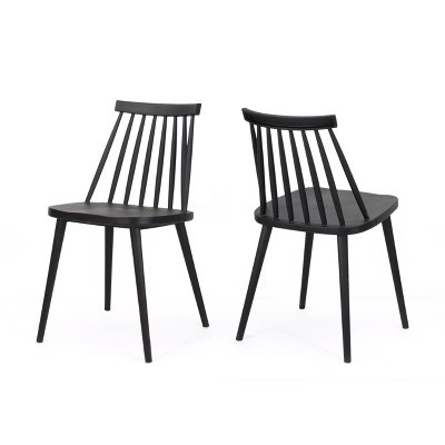 VYNXARIA Farmhouse Spindle Back Dining Chairs, Set of 2, Black | Target