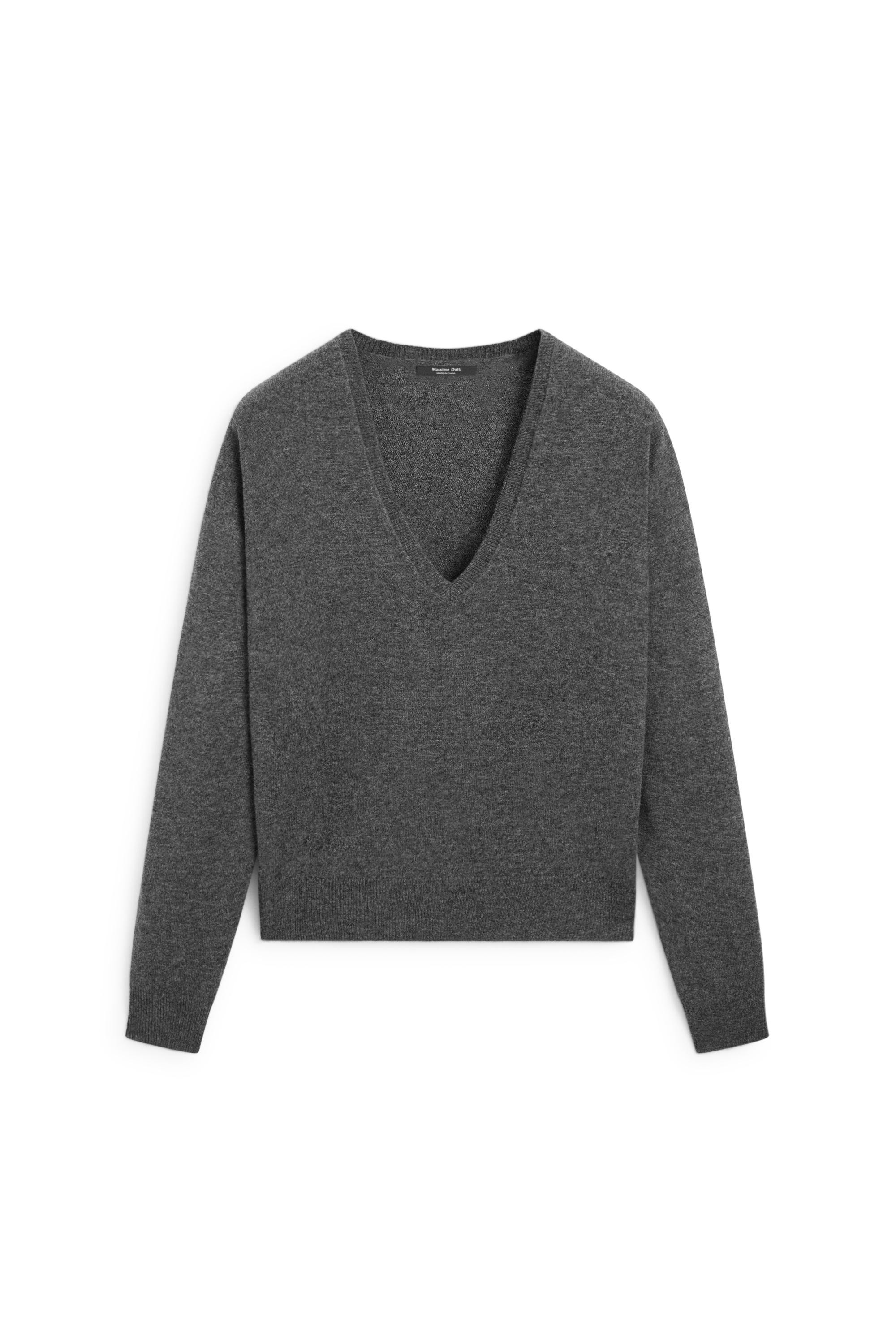 Wool blend knit V-neck sweater | Massimo Dutti US