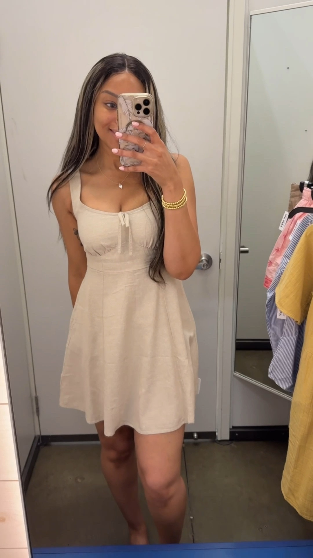 XS in Old Navy linen fit and flare mini dress, love that it’s a decent length for a shorter dress 🤍 feels amazing too! Everything 50% off old navy right now 🤩

Old navy affordable fashion linen dress neutrals flattering stretch pockets summer spring dress casual classy

#LTKSaleAlert