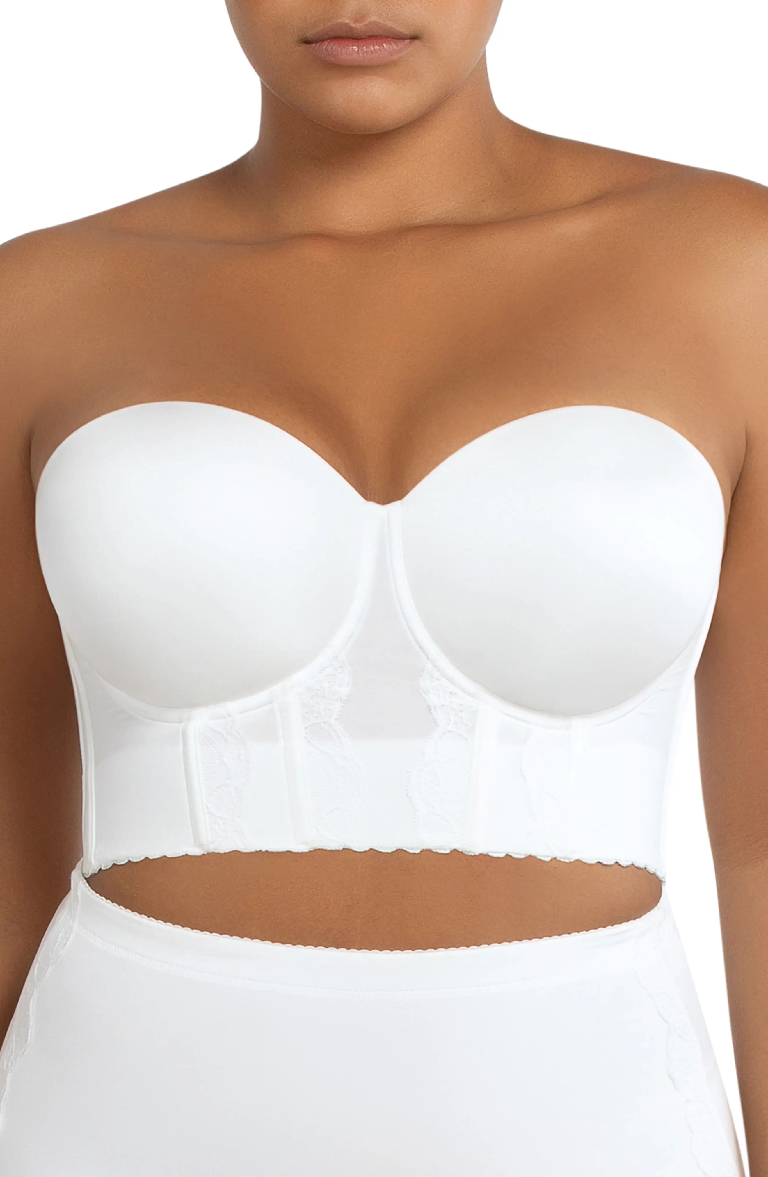 Parfait Elissa Underwire Strapless Bustier Bra, Size 44F in Pearl White at Nordstrom | Nordstrom