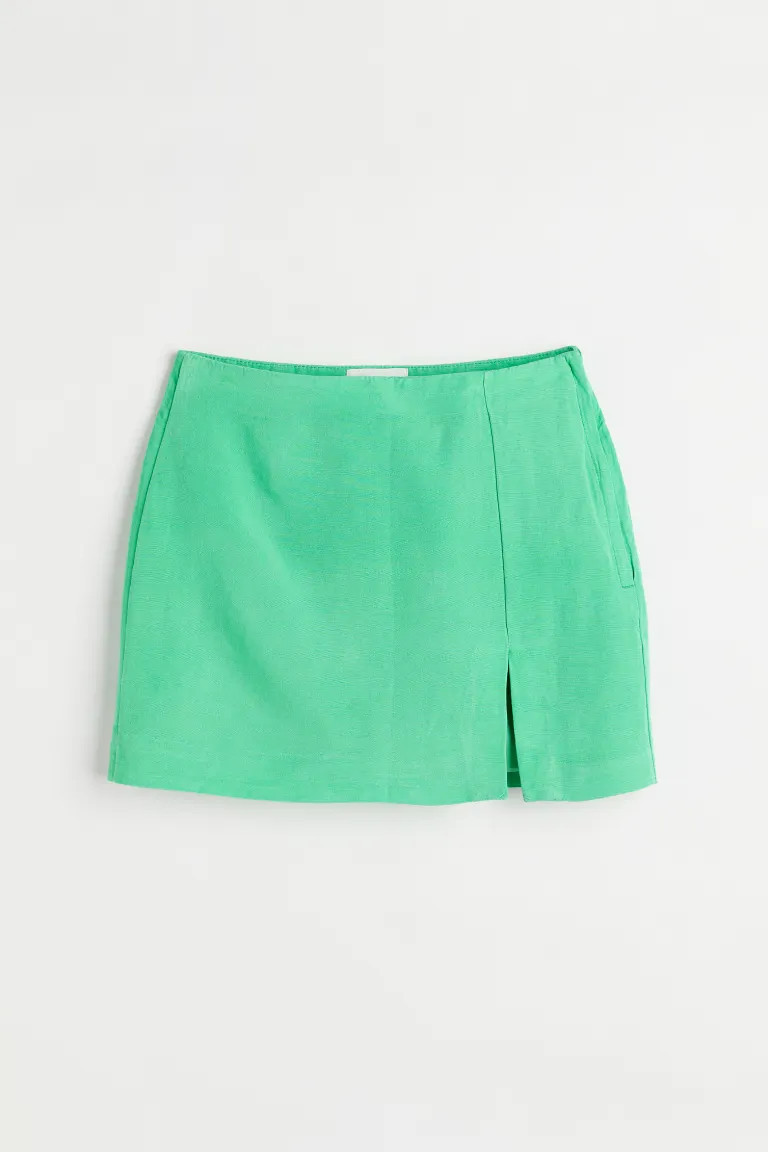 Short Linen-blend Skirt | H&M (US + CA)