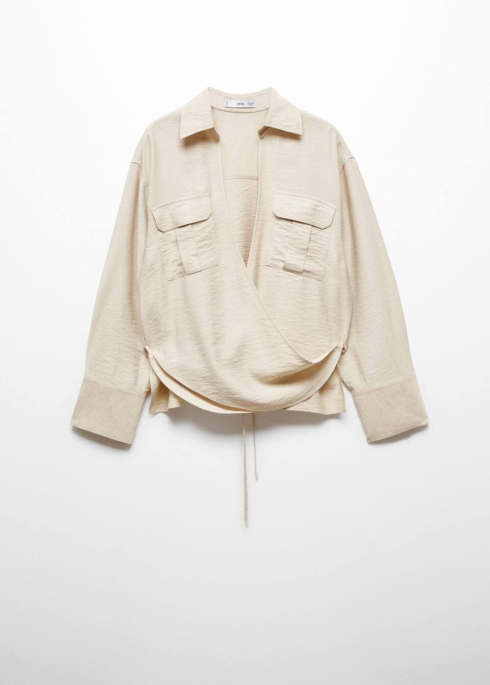 Double-breasted shirt with pockets -  Women | Mango USA | MANGO (US)