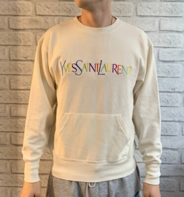 Yves Saint Laurent Vintage YSL Multi Logo Sweatshirt Cotton | eBay US