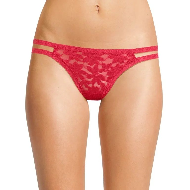 No Boundaries Strappy Lace Cheeky Panty, Sizes XS-3XL | Walmart (US)