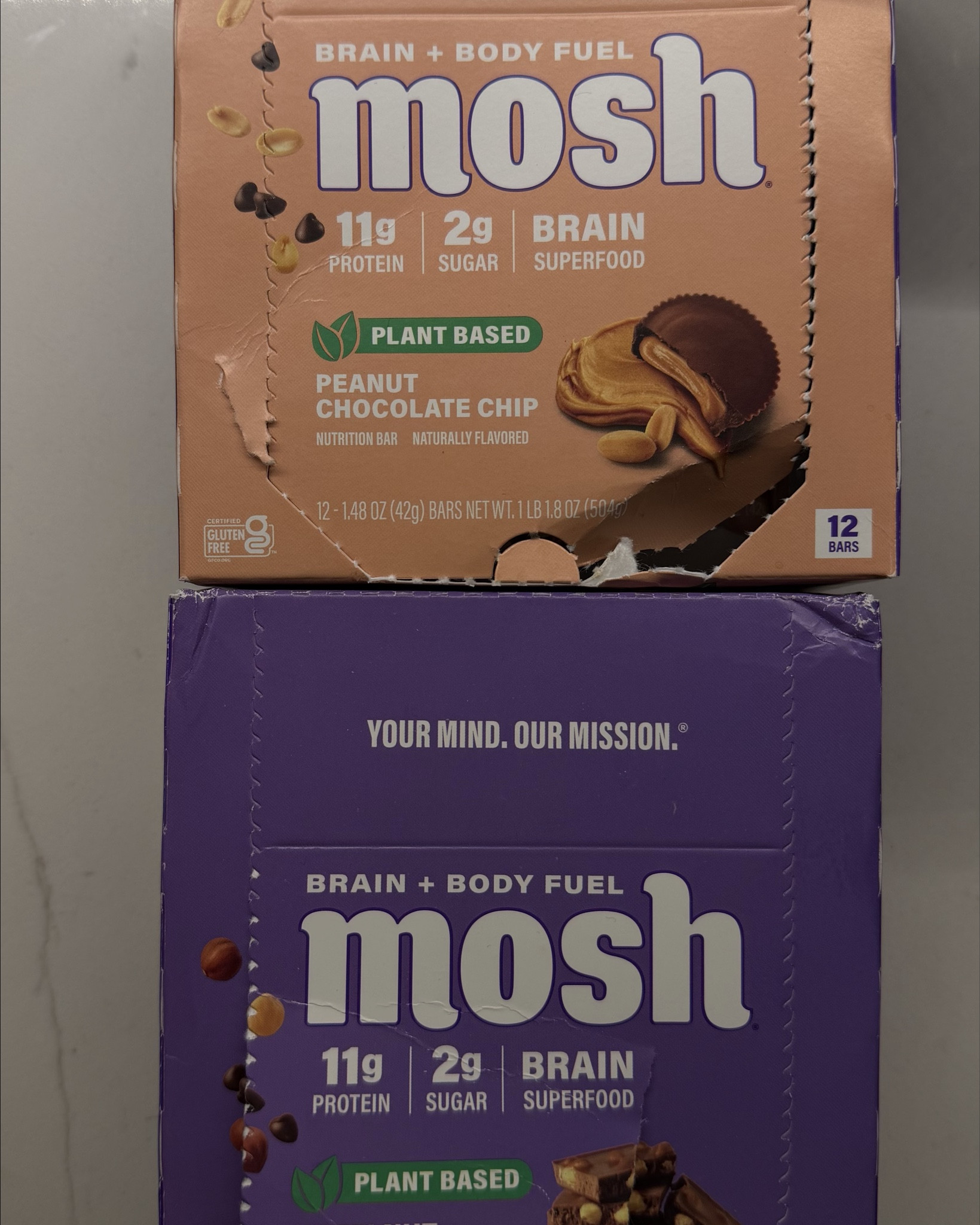 One of my favorite clean protein bars 
so delicious, especially the purple one (hazelnut chocolate chips)
These two are plant-based so good 
but I personally prefer whey protein.
Luckily, they have both  and when I go whey I choose the peanut butter chocolate crunch 
