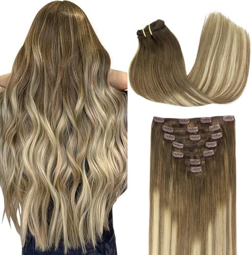 GOO GOO Clip in Hair Extensions Real Human Hair, Remy Human Hair Extensions Clip ins for Women, N... | Amazon (US)