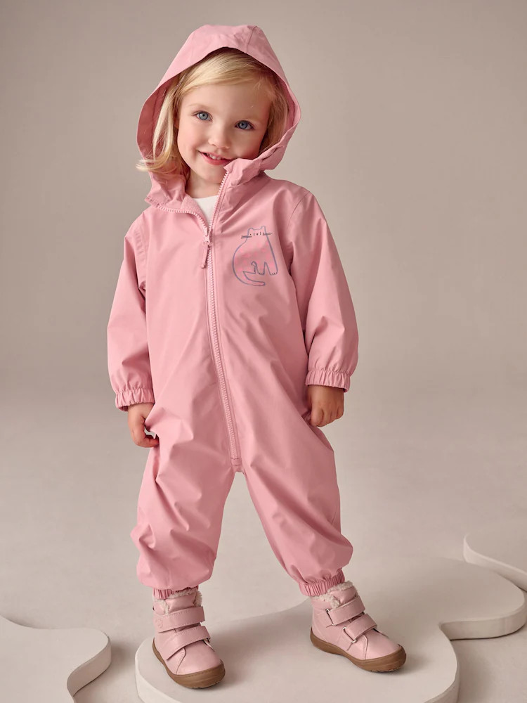 Pale Pink Waterproof Printed Puddlesuit (3mths-7yrs) | Next US