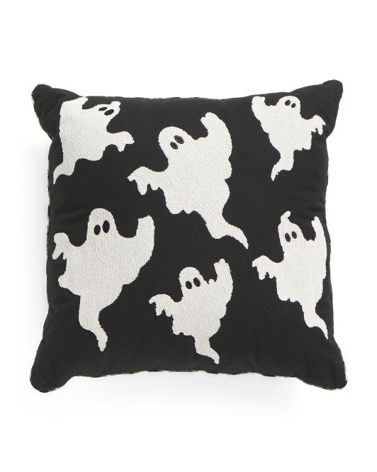 16x16 Embroidered Ghost Pillow | TJ Maxx