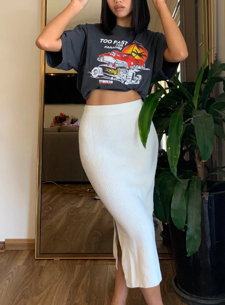 Zanna Midi Skirt White | Princess Polly US