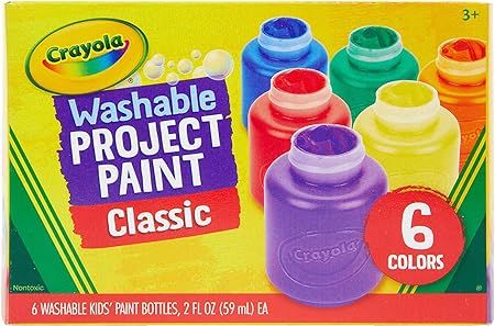 Crayola Washable Kids Paint, 6 Count, Kids At Home Activities, Painting Supplies, Gift, Assorted | Amazon (US)