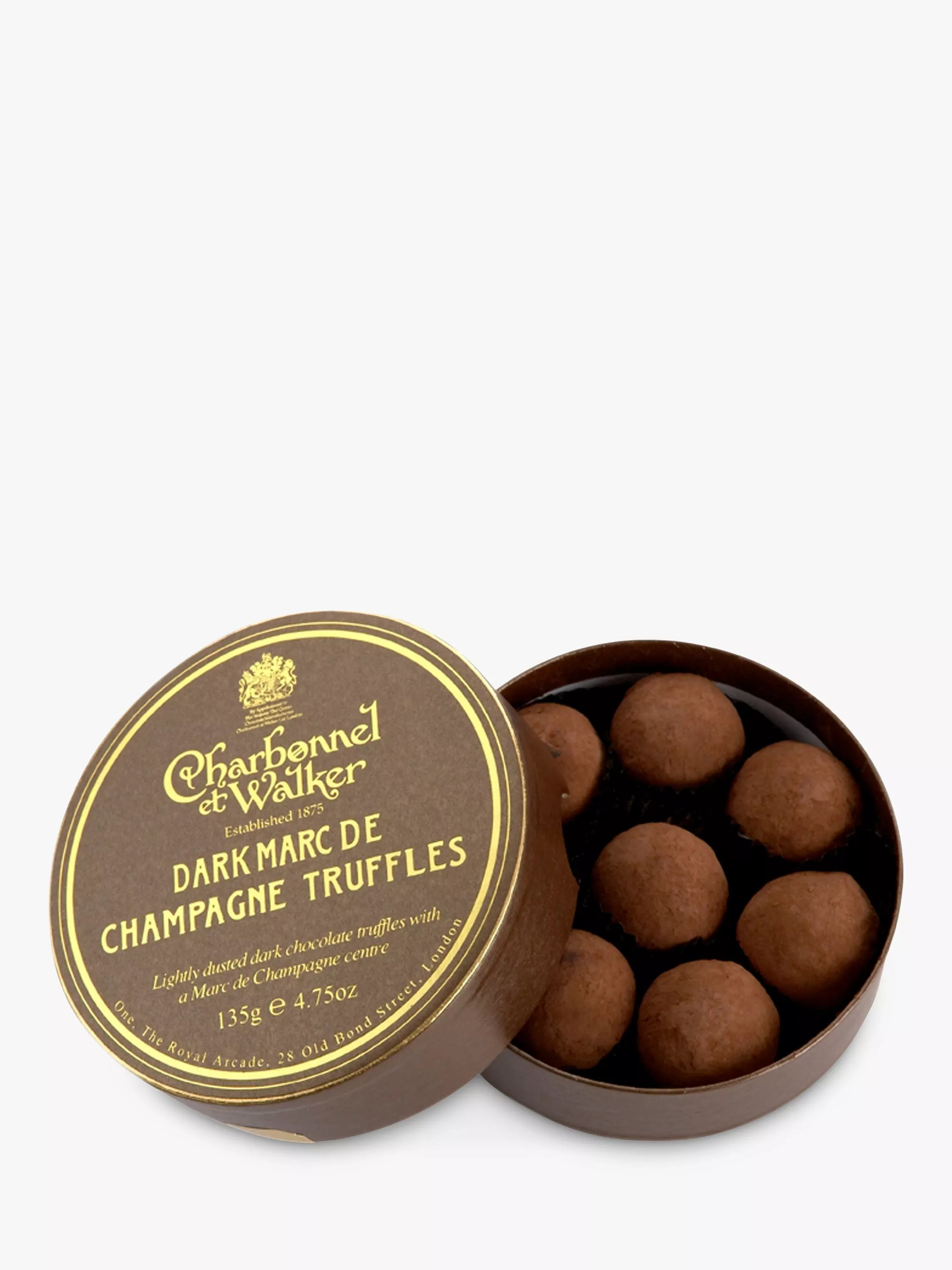 Charbonnel et Walker Dark Marc De Champagne Truffles, 135g | John Lewis (UK)
