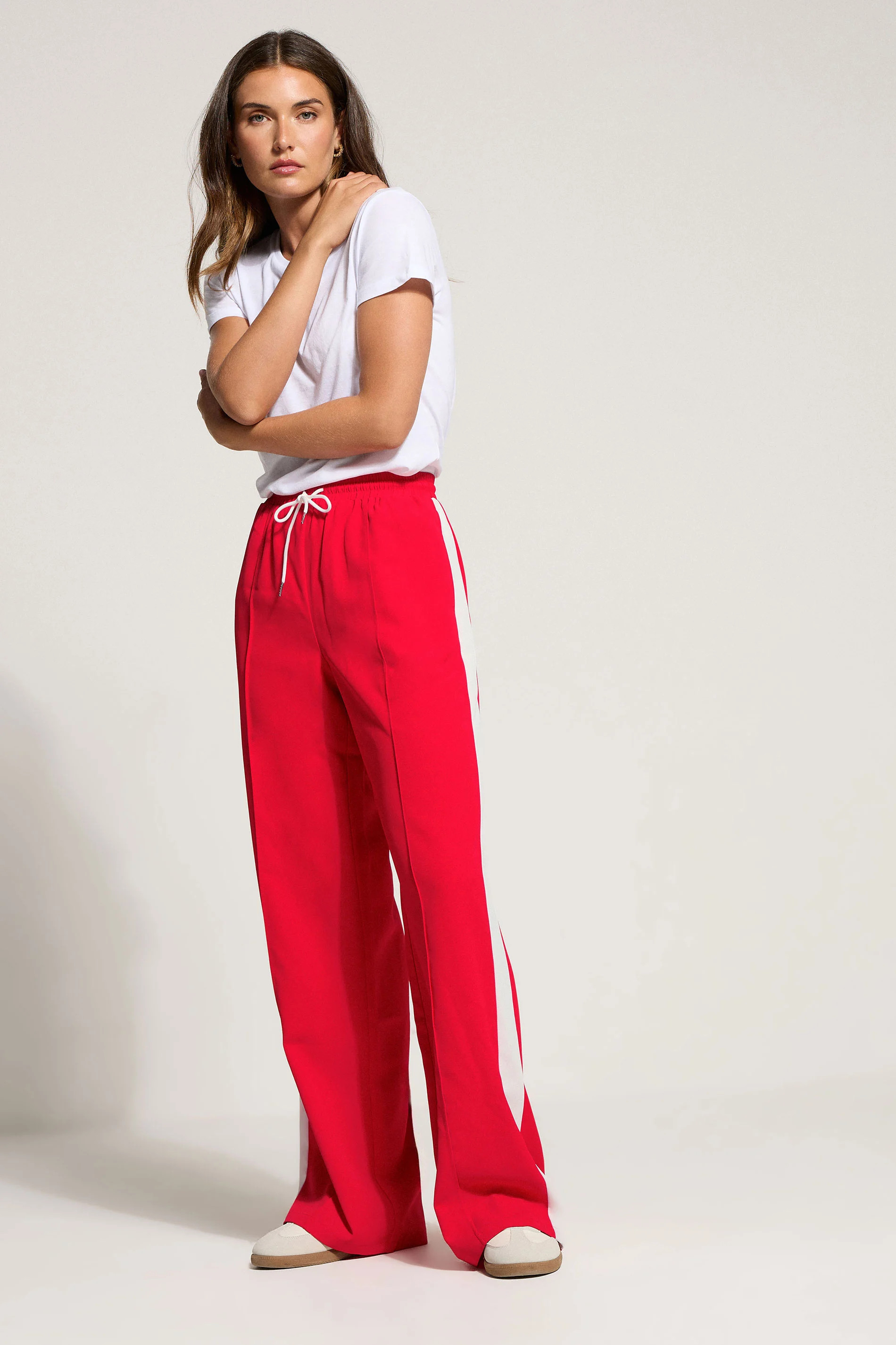 LTS Tall Red Side Stripe Trousers | Long Tall Sally