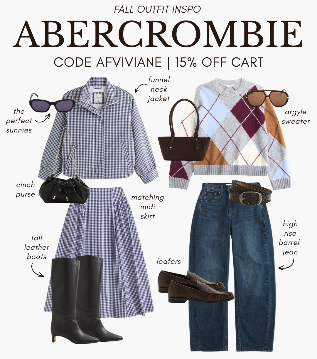 [9/10/26] Abercrombie Fall Outfit Inspo 🤎 | Use code AFVIVIANE | 15% off in cart!

*Use code AFVIVIANE to get an additional 15% off almost everything in stores and online at checkout from September 10, 2026 to September 14, 2026 in US/CA. Exclusions apply. See details online. 

 #LTKootd #LTKSeasonal #LTKSaleAlert