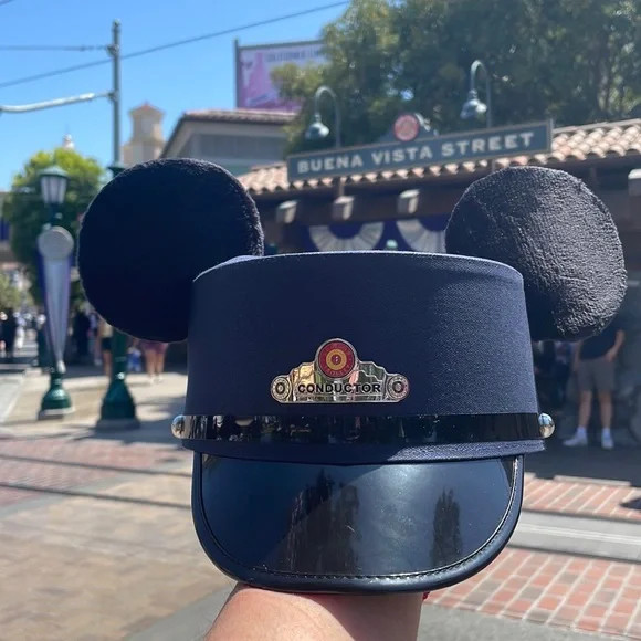 Disney Parks Mickey Mouse Conductor Ears Hat Red Car Trolley Adult Large XL NEW | Poshmark