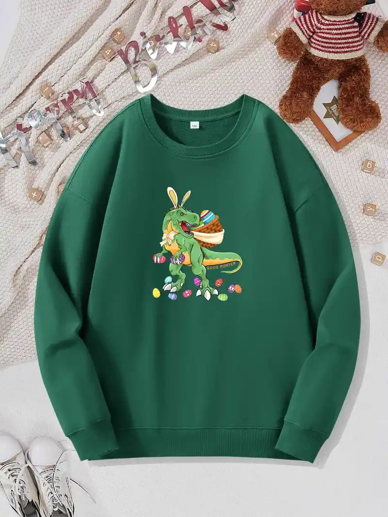 Happy Easter Dinosaur Colorful Eggs Print Sweatshirt Boys - Temu | Temu Affiliate Program