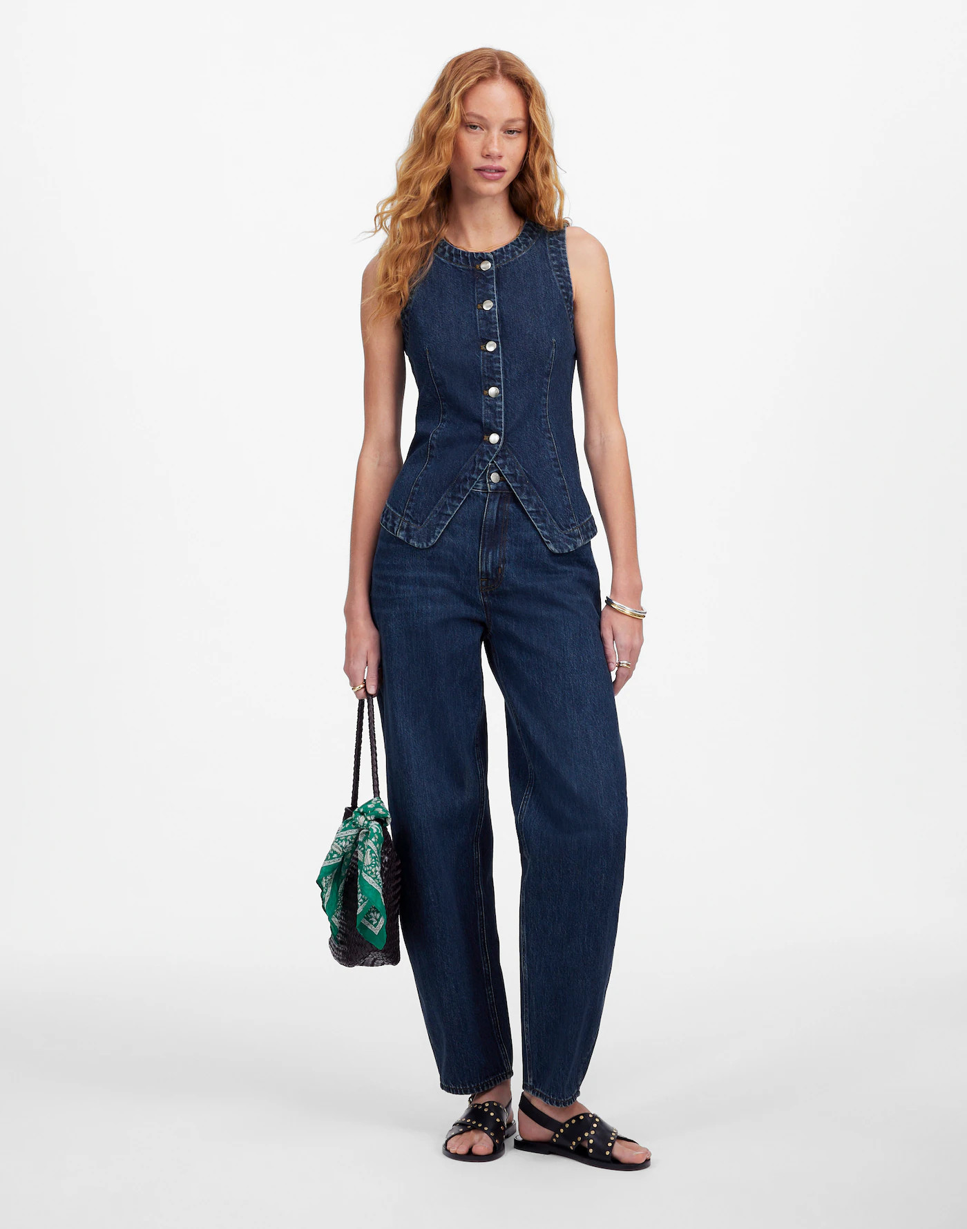 Denim Crewneck Vest in Owsley Wash | Madewell | Madewell