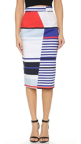 Milly Marina Stripe Skirt - Multi | Shopbop