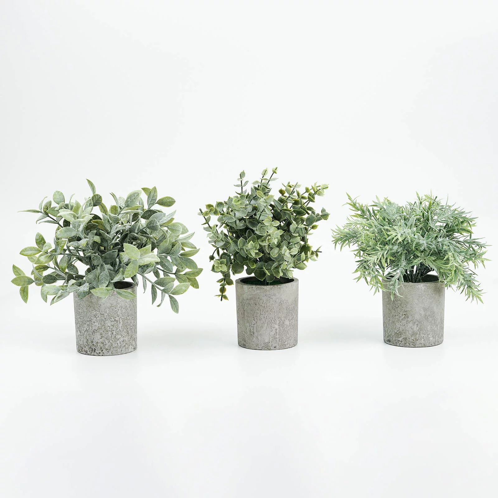 Efavormart Set of 3 | 9" Mini Potted Artificial Plants, Eucalyptus Rosemary Faux Herbs, Boxwood G... | Walmart (US)