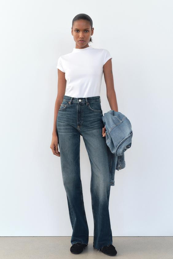 FULL LENGTH TRF HIGH RISE WIDE LEG JEANS | Zara US