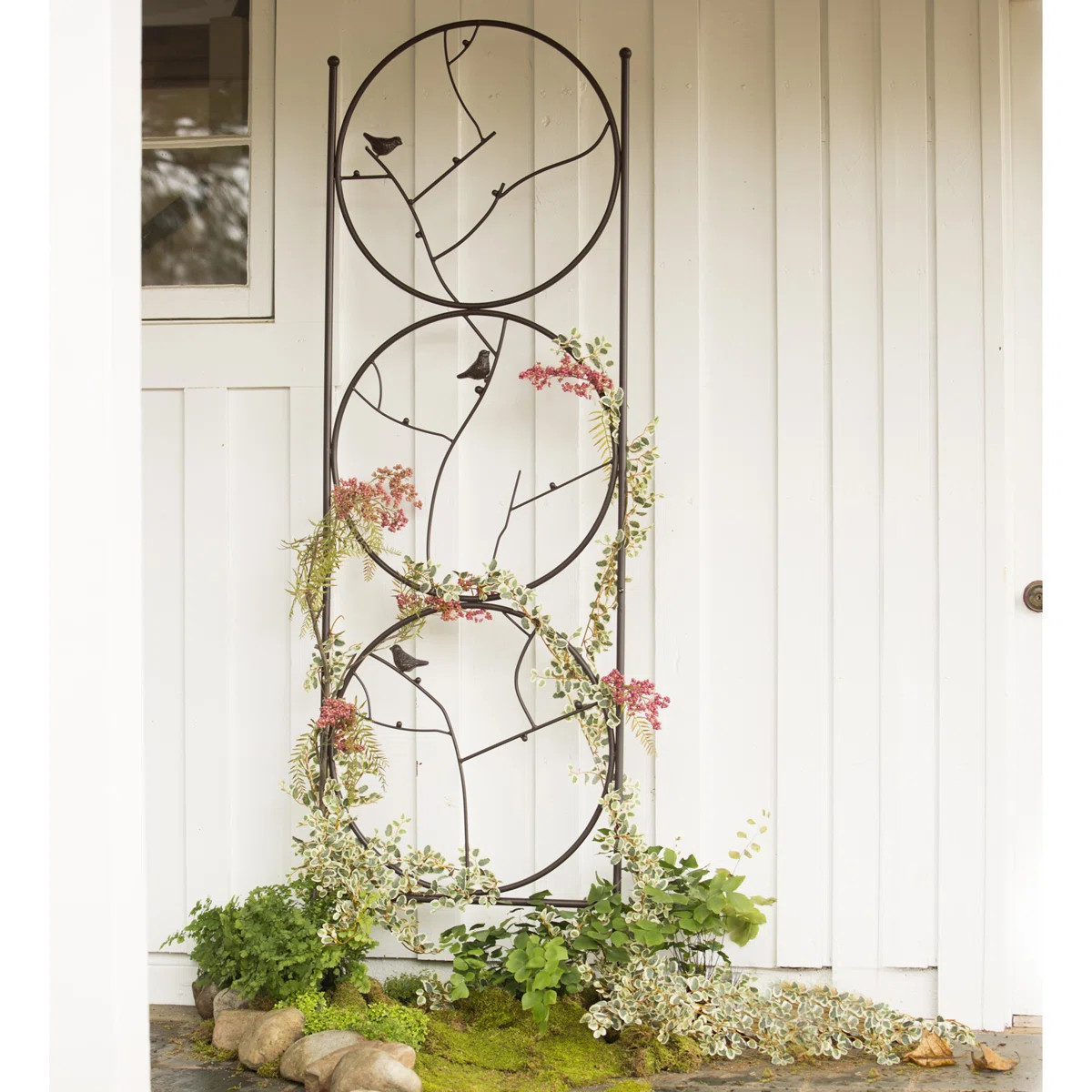 Circle Of Birds Trio Metal Garden Trellis | Wayfair North America