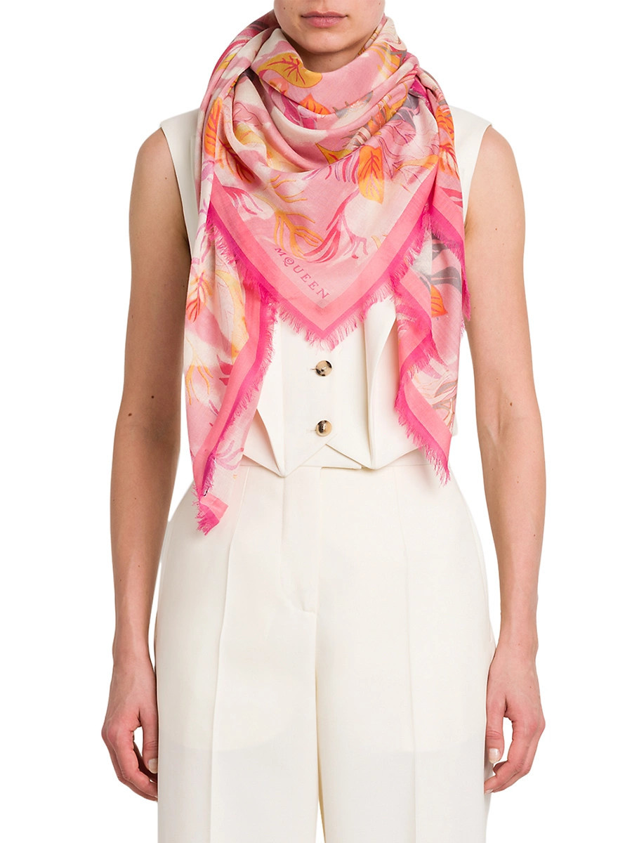 Women's Hawaiian Floral Silk Scarf - Roseate Ivory | Saks Fifth Avenue