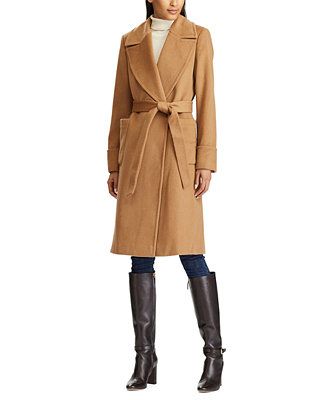 Lauren Ralph Lauren Wool-Blend Wrap Coat & Reviews - Coats - Women - Macy's | Macys (US)