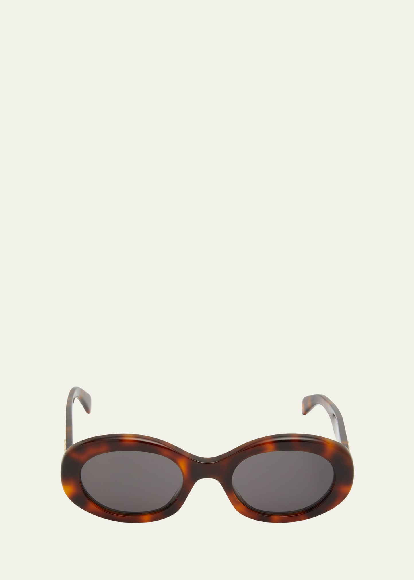 Celine Triomphe Logo Oval Acetate Sunglasses | Bergdorf Goodman