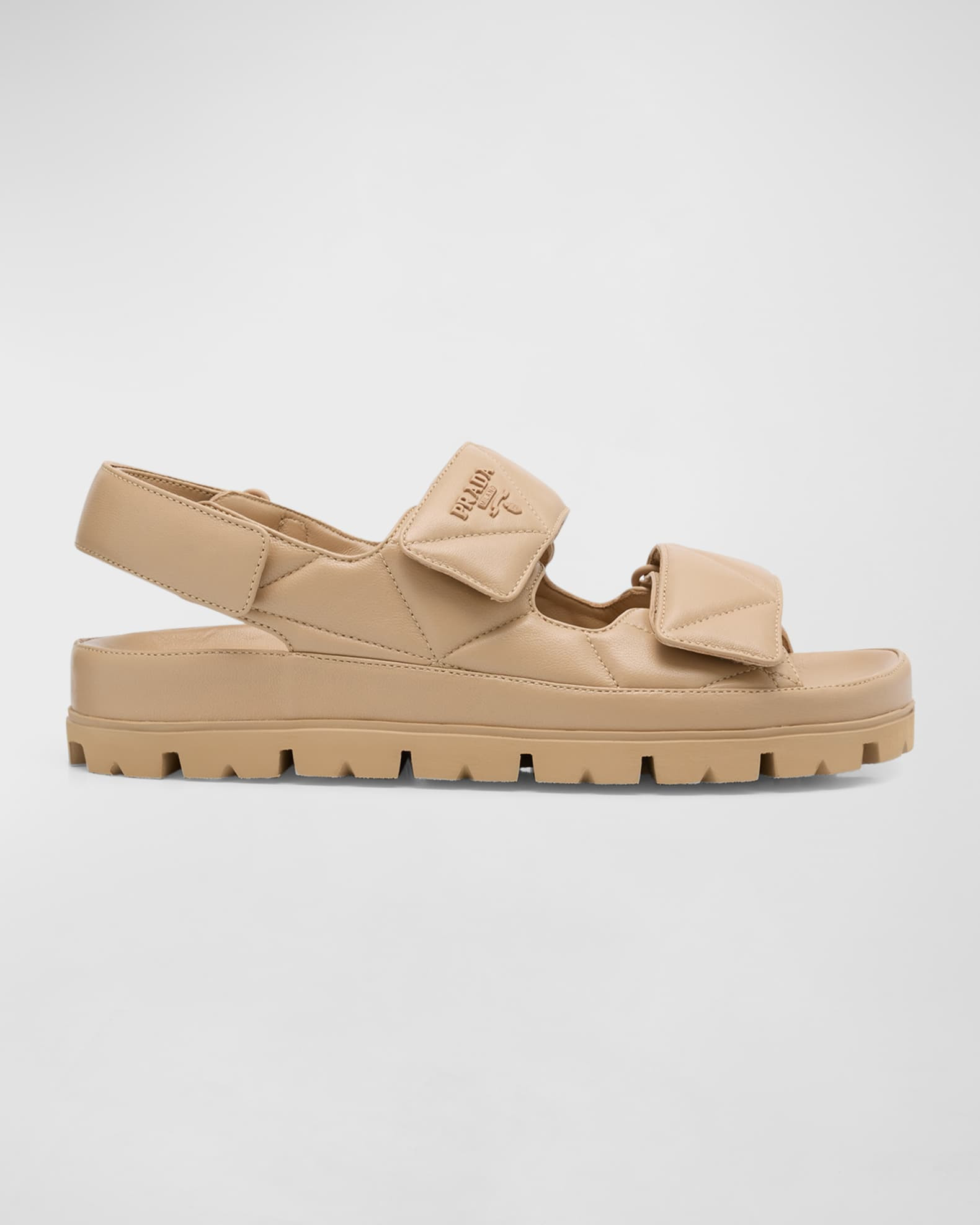 Prada Quilted Leather Slingback Sporty Sandals | Neiman Marcus
