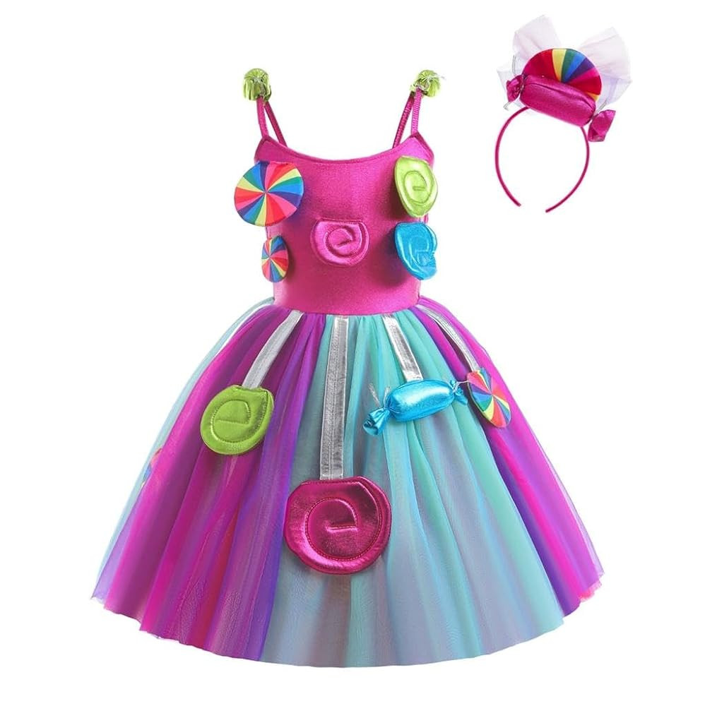 Dressy Daisy Little Girls Candy Costume Fancy Dress Rainbow Skirt for Carnival Halloween Birthday... | Amazon (US)