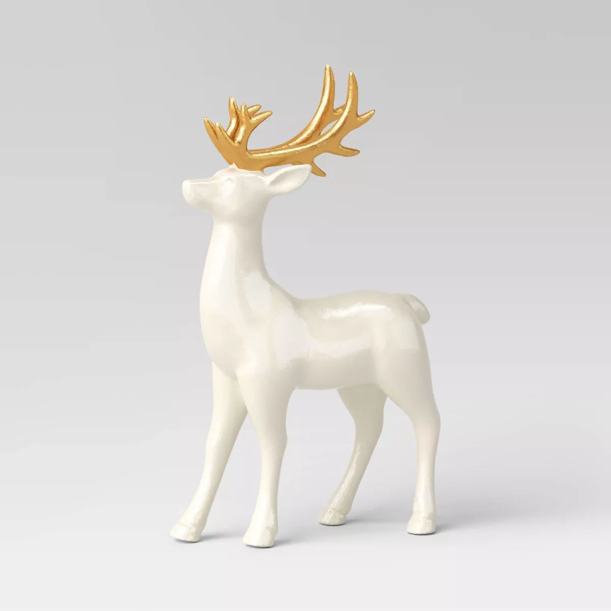 Shiny Ceramic Standing Deer Ivory - Threshold™ | Target