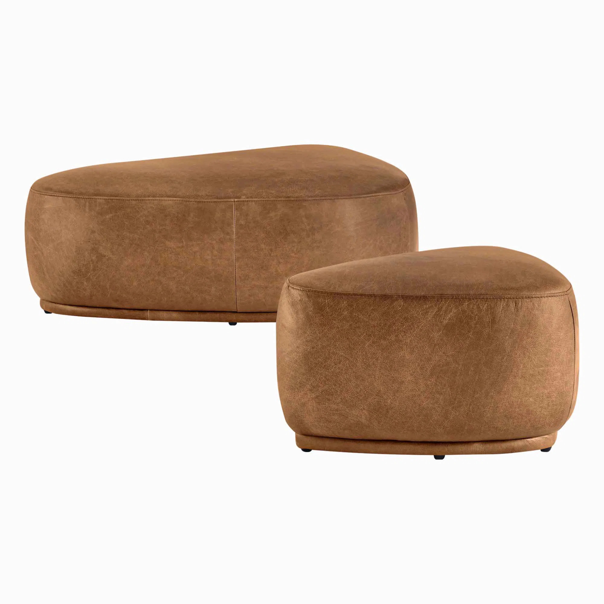Adna Triangle Genuine Leather Cocktail Ottoman (set Of 2) | Wayfair North America