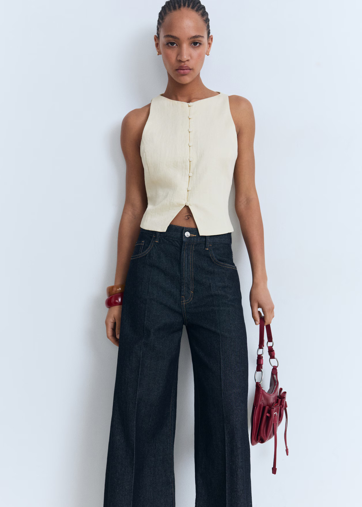 Waistcoat with bow on the back - Women | MANGO United Kingdom | MANGO (UK)