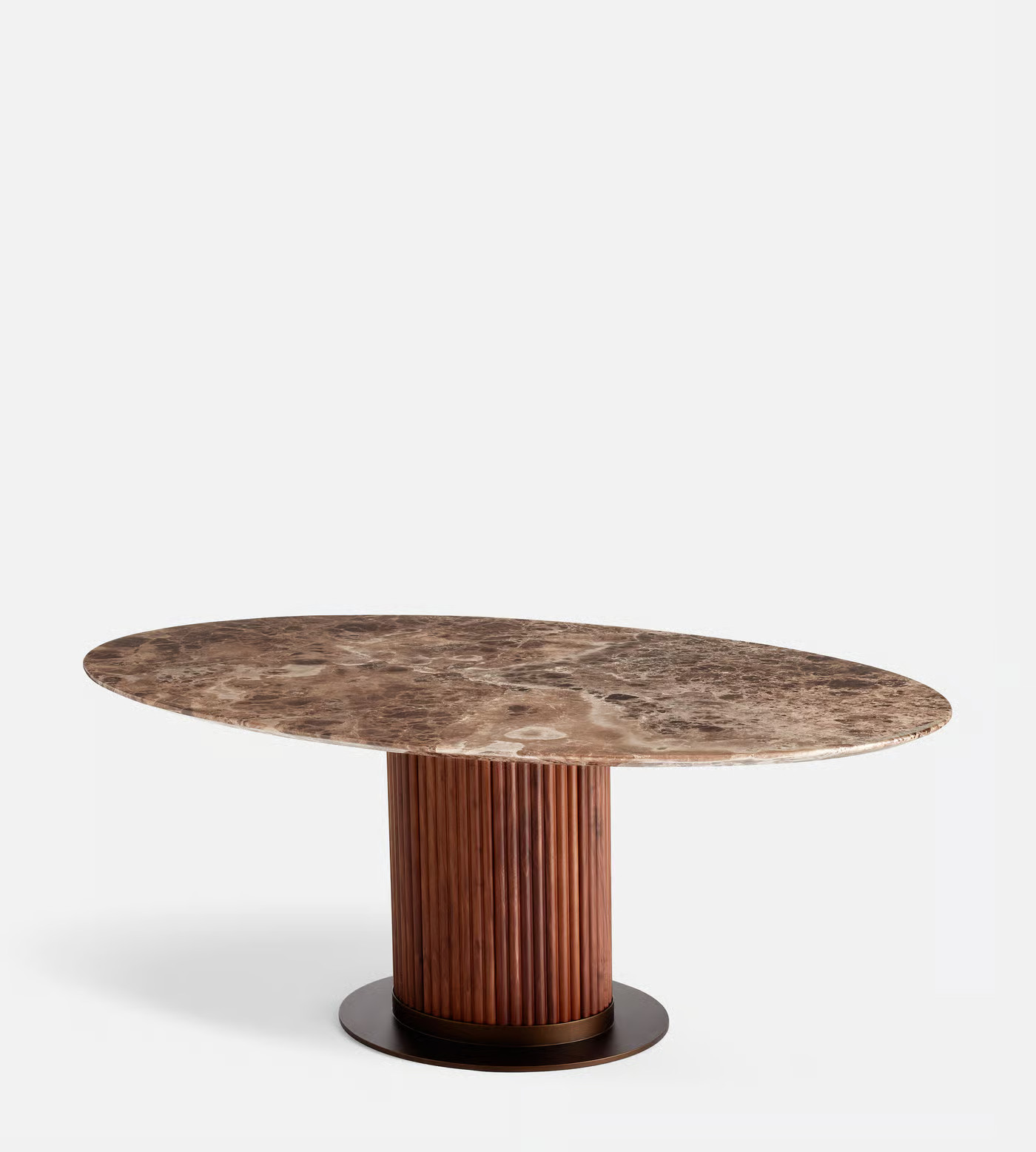 Murcell Oval Dining Table, Dark Emperador Marble | Soho Home Ltd