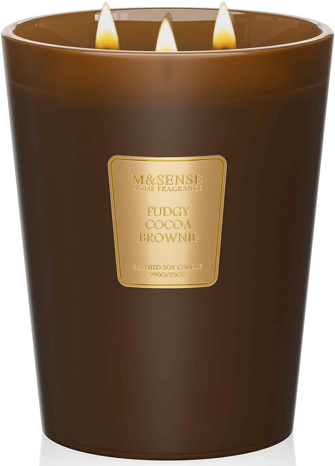 M&SENSE Fudgy Cocoa Brownie Soy Candle, 35oz 3-Wick, Sweet Party Gift | Amazon (US)