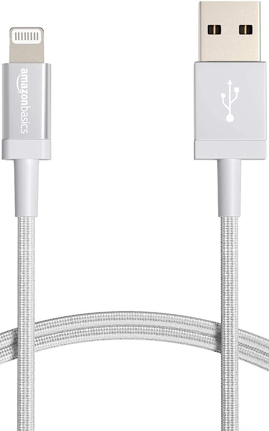 Amazon Basics USB Type A Male to Lightning Male Cable, Nylon Braided Cord, 2.4A, MFI Certified Ch... | Amazon (US)