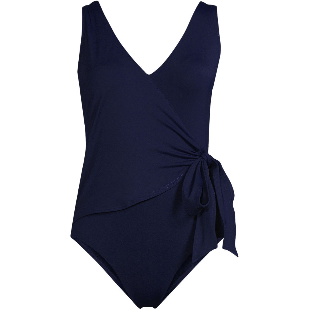 Women's Side Tie Wrap One Piece Swimsuit | Lands' End (US)