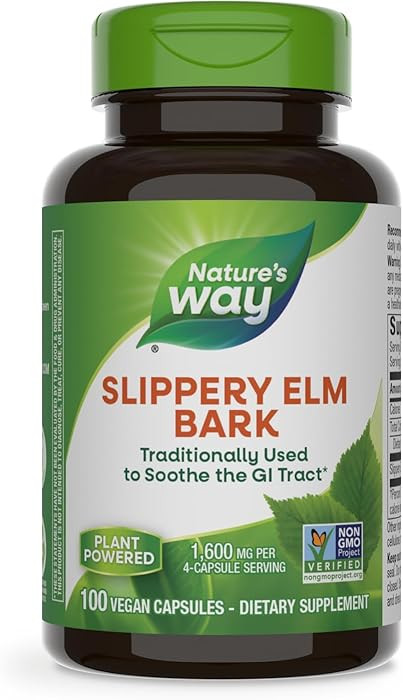 Nature's Way Slippery Elm Bark, Traditional Support to Soothe the GI Tract*, Vegan, Slippery Elm ... | Amazon (US)