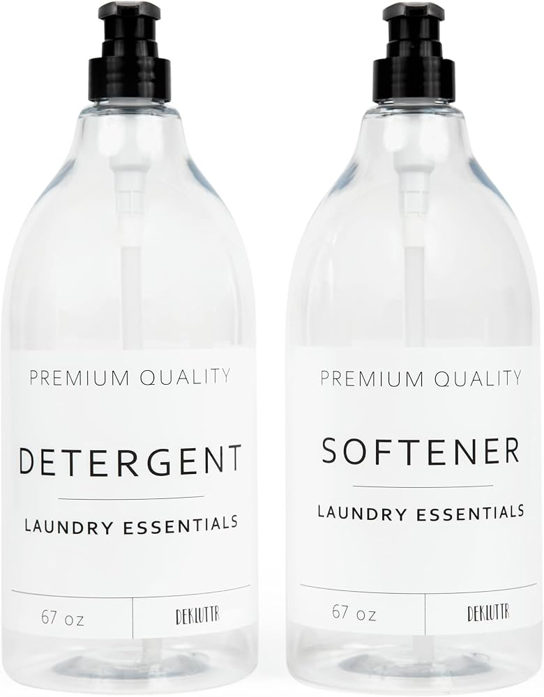 Dekluttr Laundry Soap and Fabric Softener Dispenser Bottle with Pump | Amazon (US)