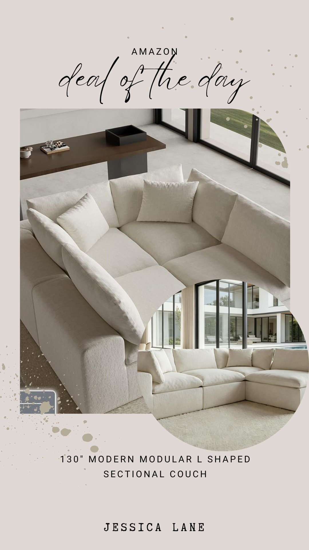 Upgrade your living room with this 130" modern modular L-shaped sectional couch, a top Amazon deal for today.#AmazonHome #LivingRoomGoals

#LTKSaleAlert #LTKHome